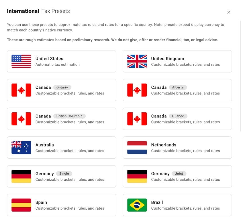 International Presets