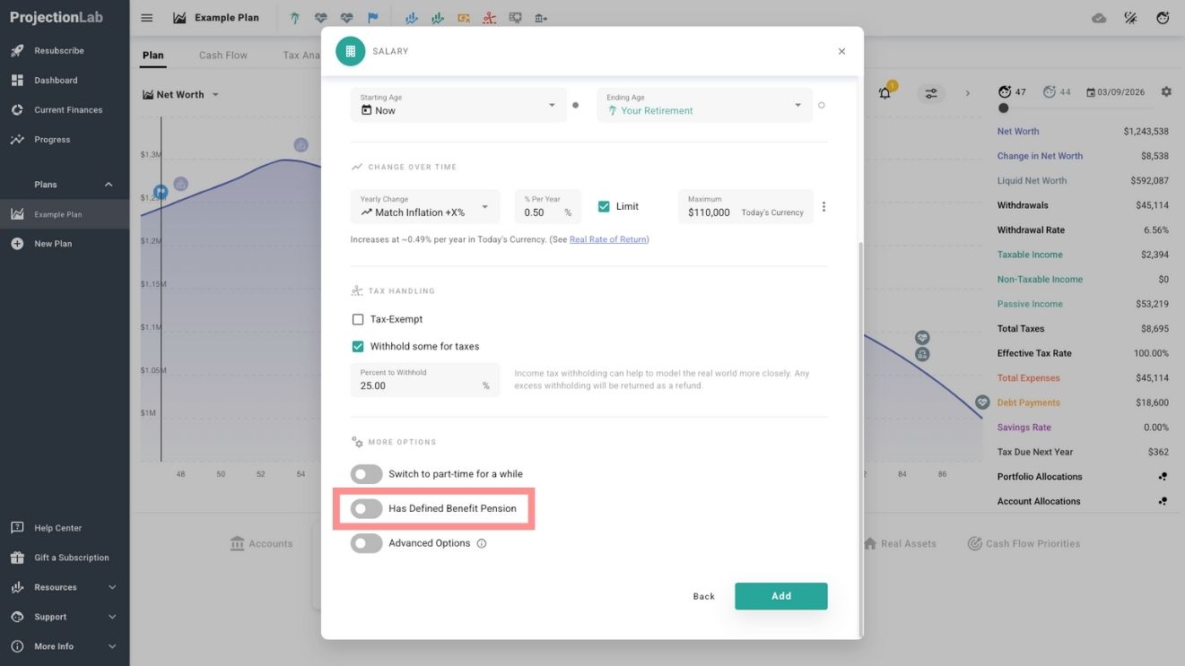 Toggle Defined Benefit Pension